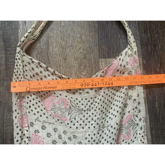 Free People Beach Reusable Shopping Tote Bag Floral Lightweight Gauze 15”x17” - Picture 4 of 5